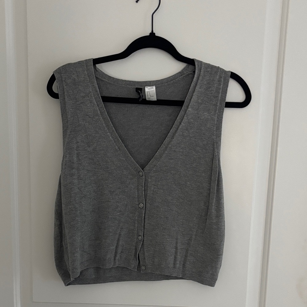 Divided Gray Sleeveless Vest